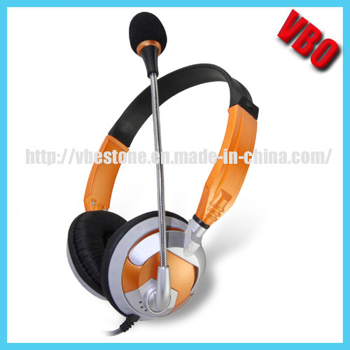 2014 China New Designed Flexible Comfortable Computer Headphone with Rotary Mic