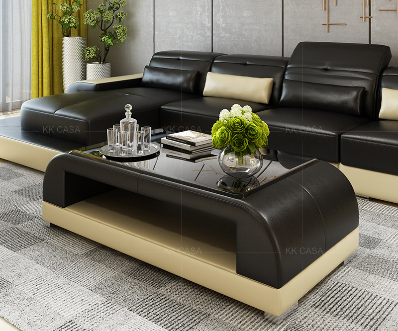 China Products Suppliers Modern Black Glass Good Price Square Coffee Table