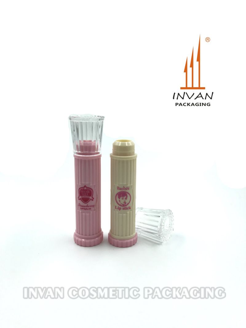 Slim Clear Crown Shape Top Cap Cosmetic Packaging Lipstick Tube Lip Balm Tube