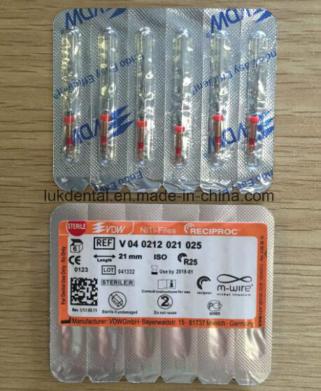 Manufacture a+ Quality Vdw Reciproc Dental Endodontic Files Ce Approved