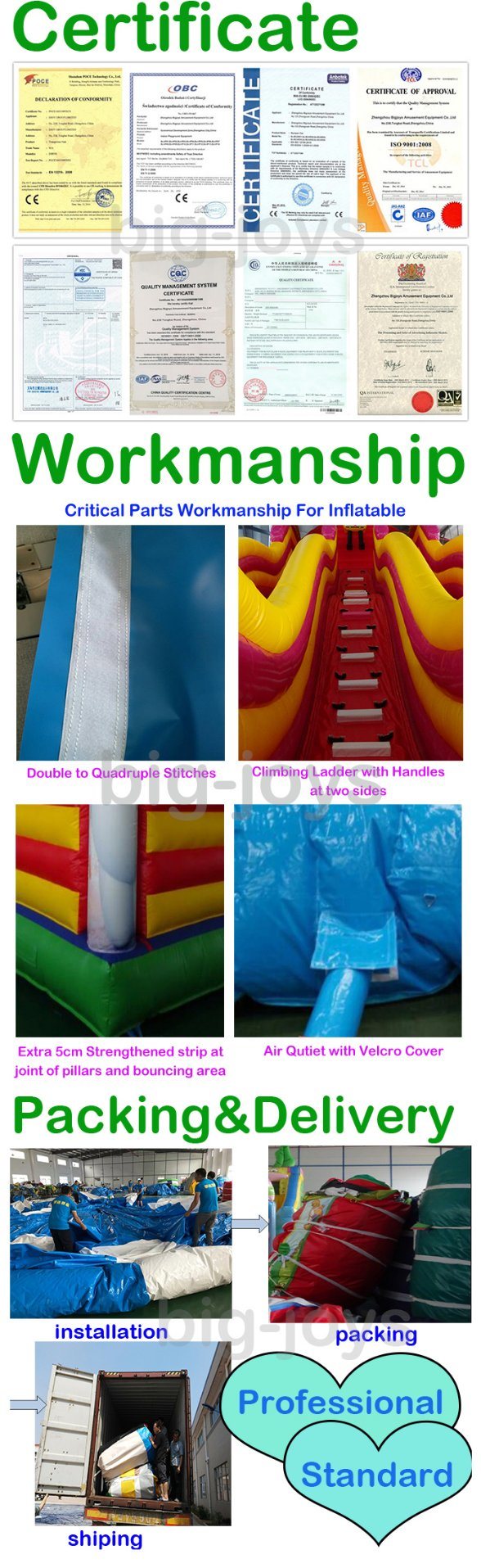 Best Price of Inflatable Water Slide Pool Slide (BJ-W21)