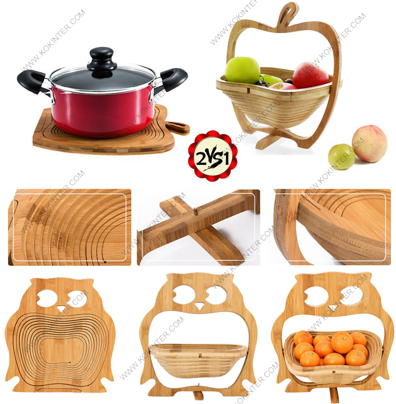 Collapsible Bamboo Animal Shaped Fruit and Veggie Basket