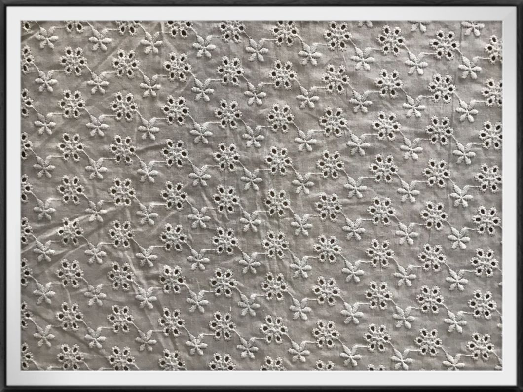 Delicate Cotton Fabric 100%Cotton Eyelet Lace