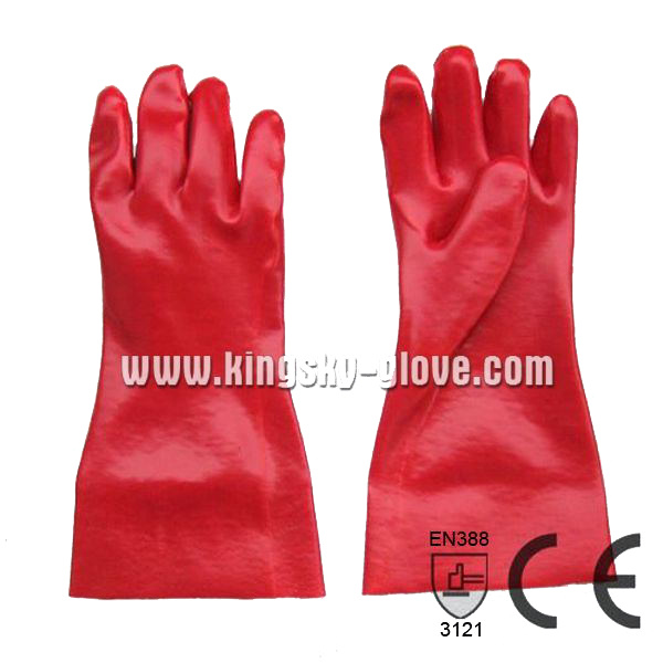 Red PVC Industrial Glove PVC Chemical Glove with Ce Certificate