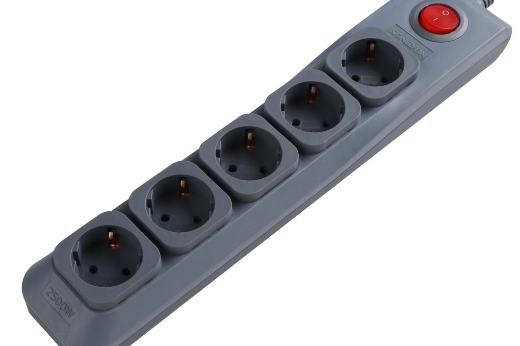 Multiple Switch Extension Socket Surge Protector Power Strip (LX5G)