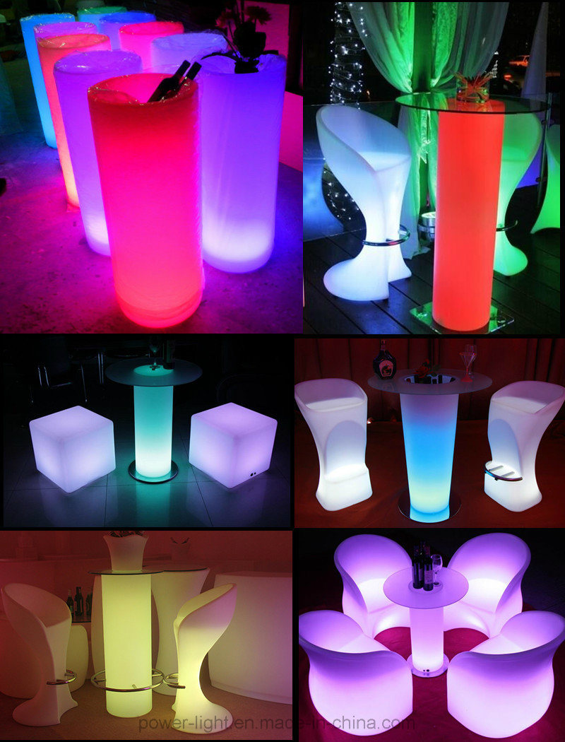 Bar Furniture Illuminated LED Cylinder Table