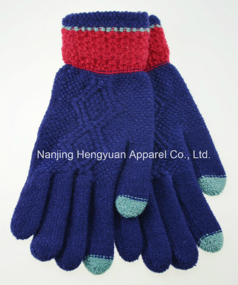 Contrast Colour Winter Knitted Gloves (HY17103092)