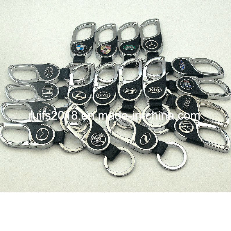 Kc_M_828 Zinc Alloy Custom Logo Metal Souvenir Leather Keychain