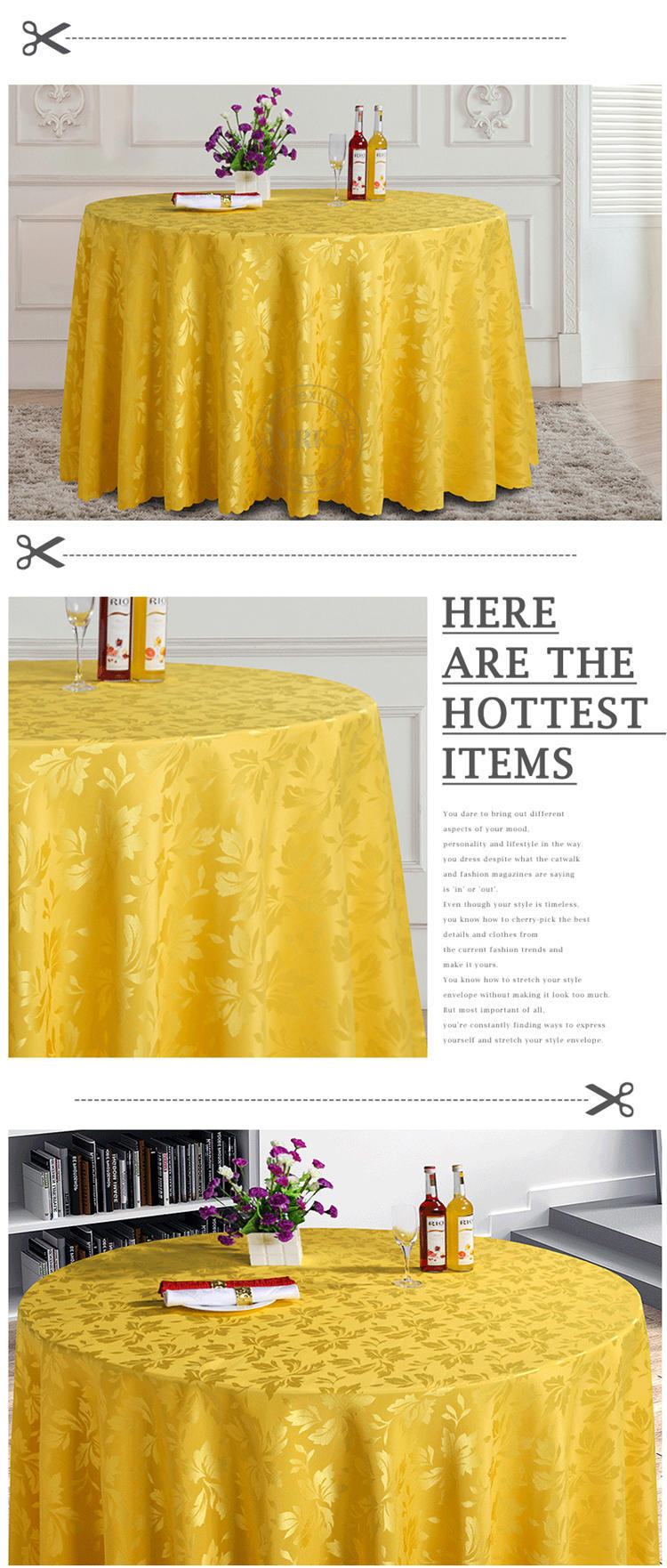 Polyester White Wedding Table Clothround Table Cloth