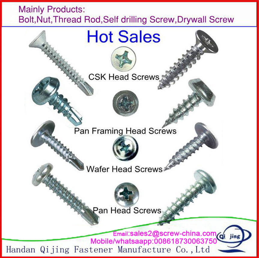 Zinc Plated Hex Head Self Drilling Screw