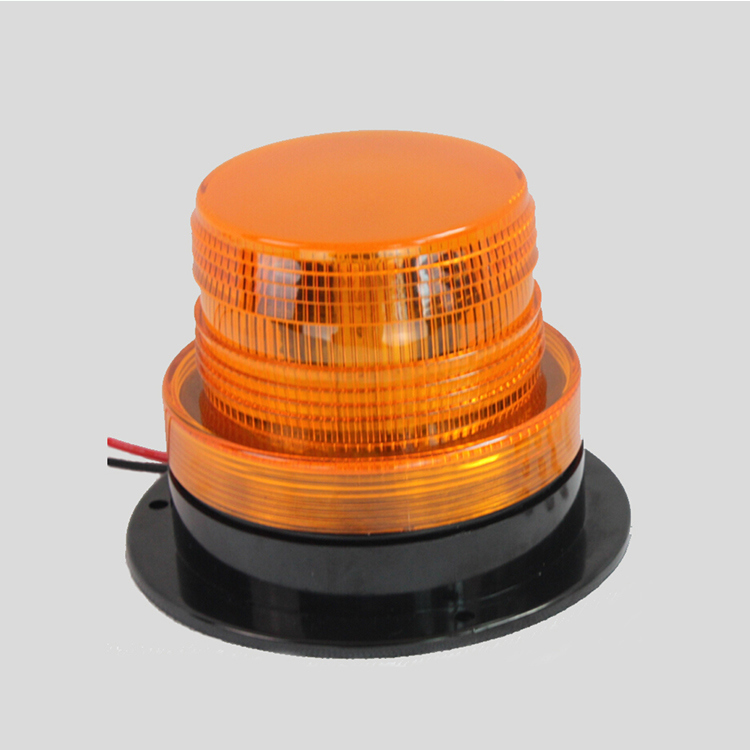 10-110V Surface Mount 5W Amber LED Strobe Warning Light Beacon with Magnetic Base