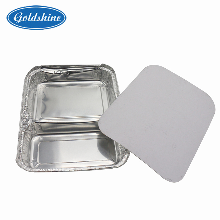 Durable Rectangular Aluminum Foil Food Container with Board Lid