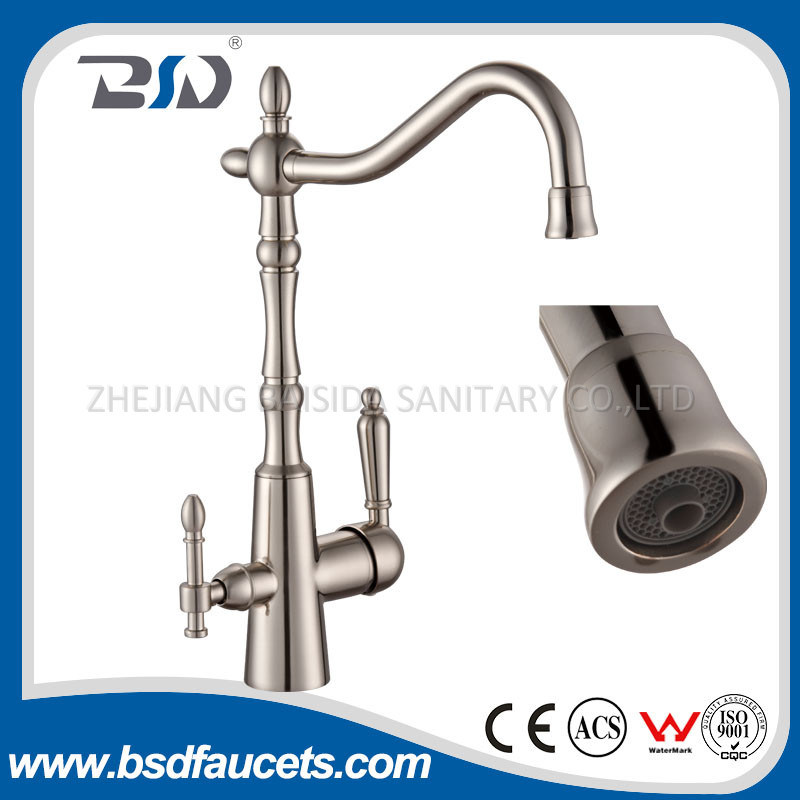 Chrome Deck Mounted Drinking Water Mixer Three Way Kitchen Faucet