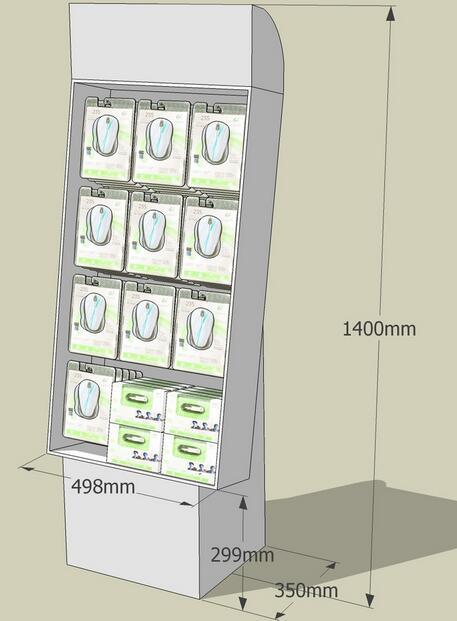 Advertising Pop Cardboard Display Stand/Supermarket Advertising Shelf Standing