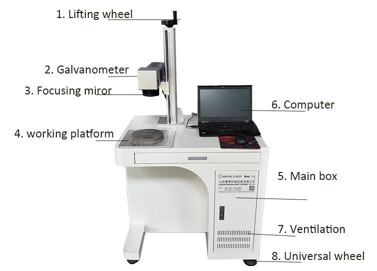 CNC CO2 Leather Cloth Nonmetal Laser Marking Machine 20W