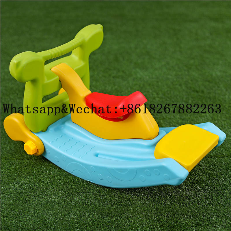 School Double Using Plastic Kids Indoor Slide and Rocking Horse