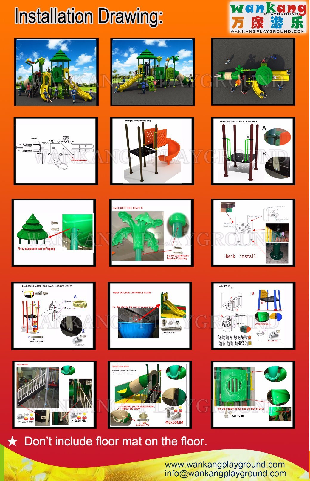 Children Combined Playground Swing Set Park Swing Set Wk-Xx8510A