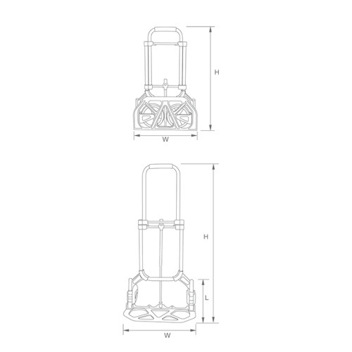 Aluminum Portable Foldable Hand Truck, Aluminum Cart, 2 Wheels Trolley Gzs70A