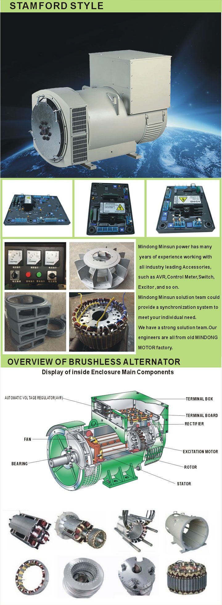 China Stamford of Electric Brushless Alternator Single Phase 120 Kw