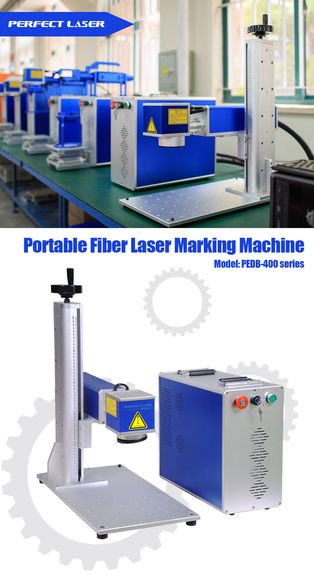 20W 30W 50W 100W CO2 / YAG / Fiber Laser Marking Machines for Metal