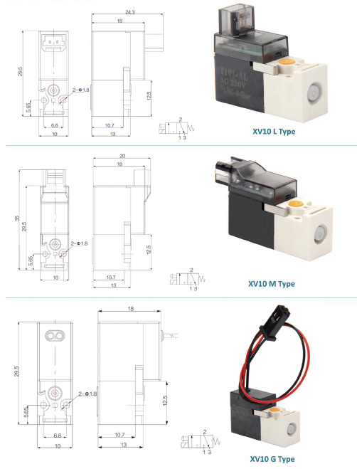 12VDC 10mm Miniature Pilot Solenoid Valve Large Flow Type Valve