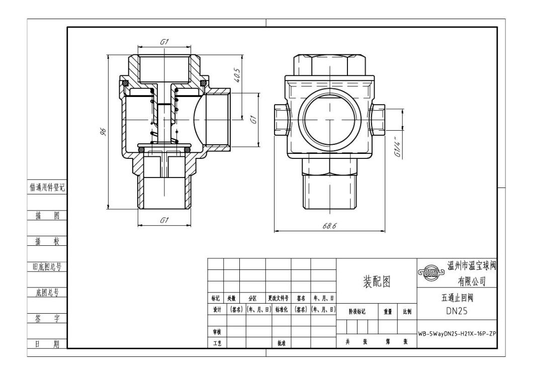 Water Supply Spare Part -Pump Connected Five Way Valve