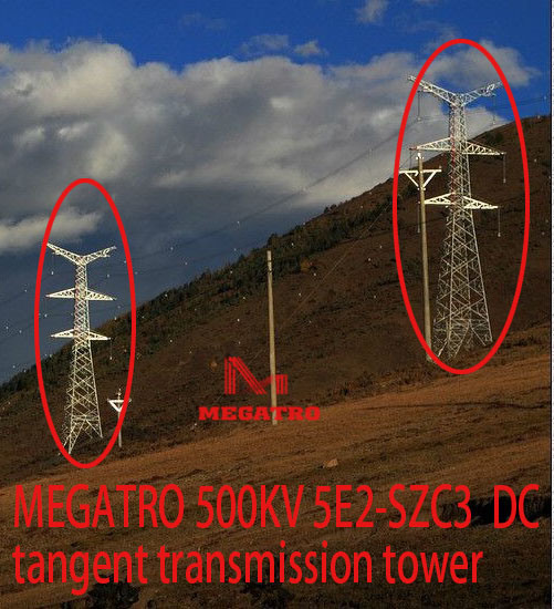 Megatro 500kv 5e2-Szc3 DC Tangent Transmission Tower