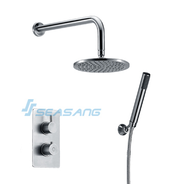 Stainless Steel Bathroom SPA Thermostatic Hand and Top Shower Set