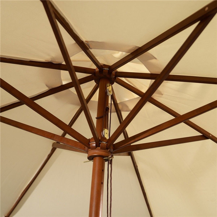 Wooden Frame Light Weight Easy Foldable 9FT Outdoor Umbrella