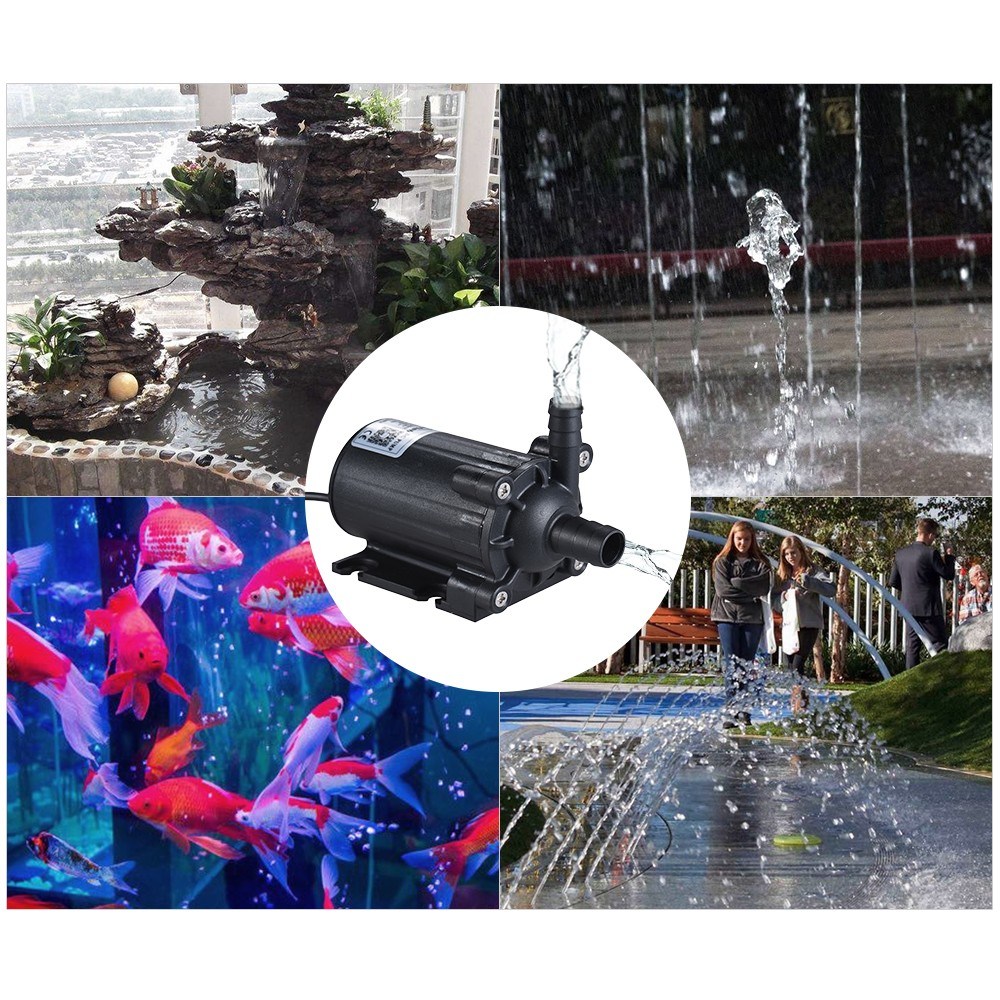 Energy Saving DC 12V Brushless Motor Water Pumps Flow 450L/H for Automatic Rockery Fountain