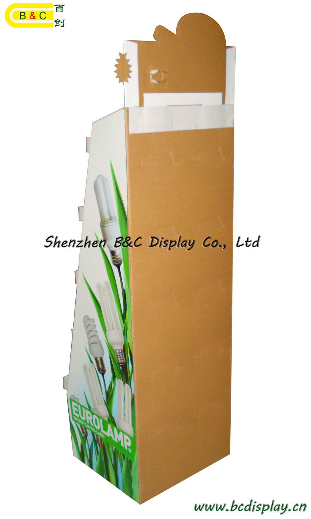 Cardboard Floor Display, Paper Display for Energy-Saving Lamps with SGS (B&C-A008)