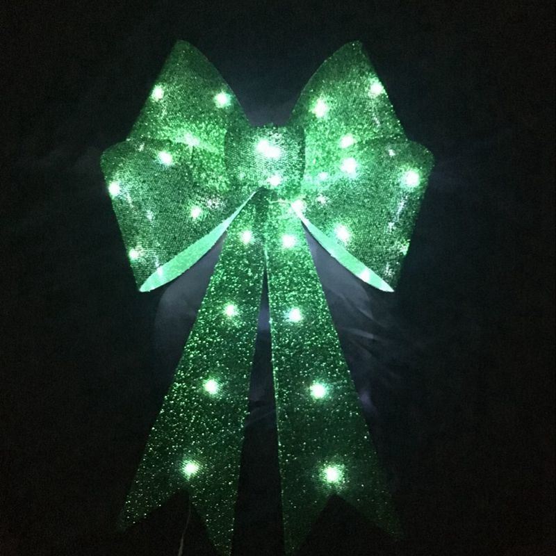 Gold Glitter LED Bow with PVC Backing