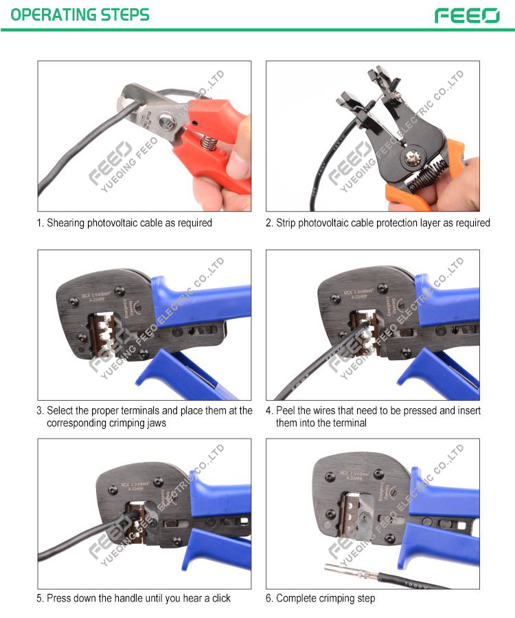 Insulated Terminals Copper Crimping Tools a-2546b Mc4