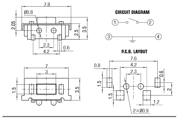 Tact Switch Tactile Switch for Medical Products