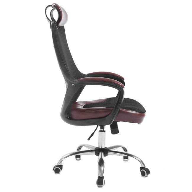 High Back Mesh Swivel Computer Task with Leather Office Meeting Boss Chair