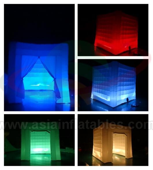 White LED Light Air Tight Tent, Inflatable Cubic Tent Events