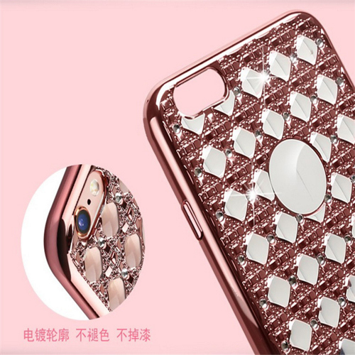 Electroplate Bling Diamond Pattern TPU Case for iPhone6 6s