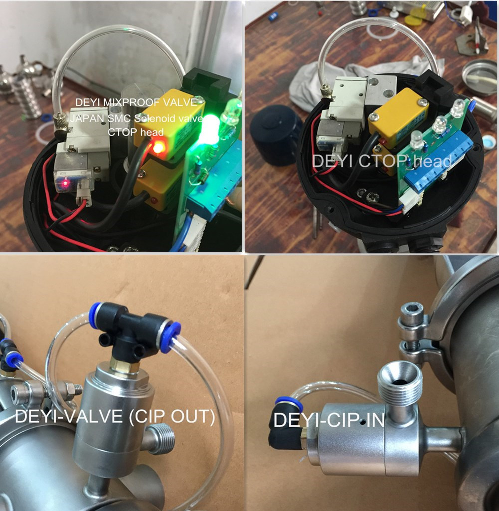 25.4mm Stainless Steel Sanitary Mixproof Valve with SMC Solenoid Valve