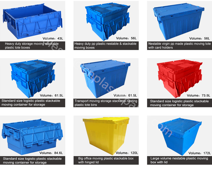 Heavy Duty Plastic Stackable Moving Crate for Sale