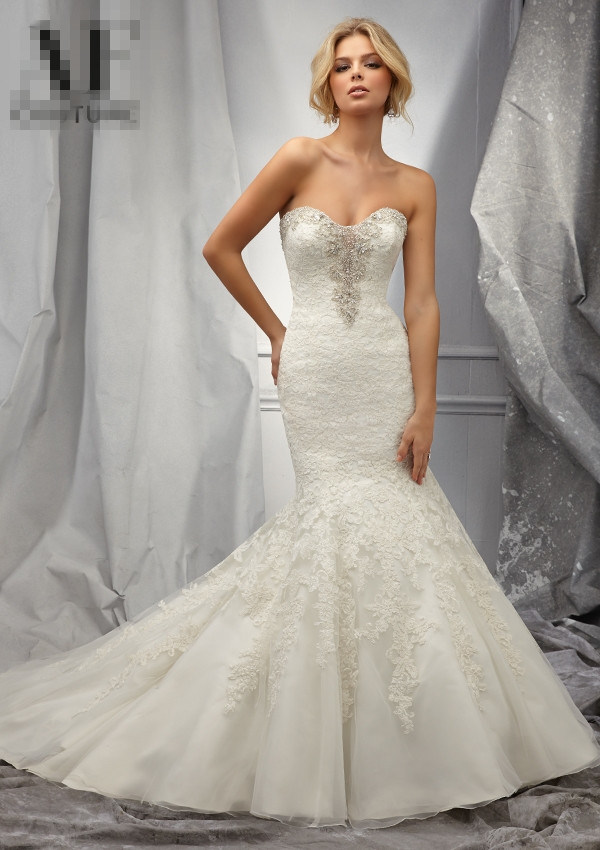 Mermaid Lace Summer Brial Wedding Dresses (WMA104)