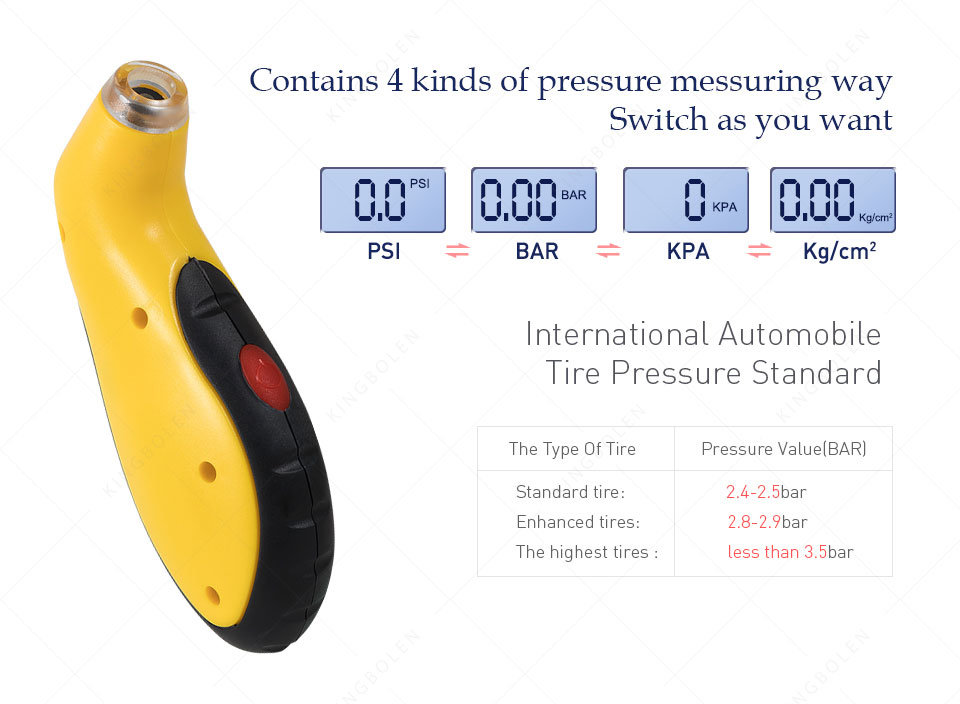 LCD Digital Car Motorcycle Tire Tyre Air Pressure Gauge Tester Tool for Auto