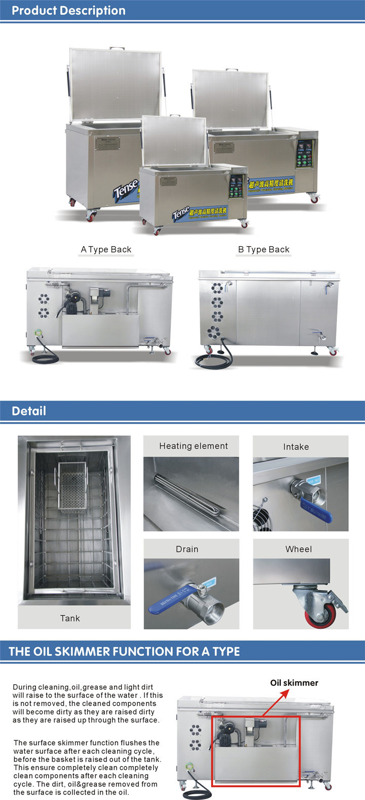 1.1kw Ultrasonic Cleaning Machine for Metal Parts Rust Cleaned