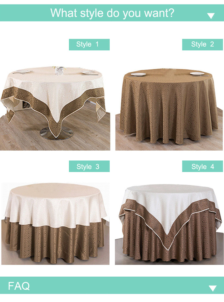 White Hotel Damask Jacquard Table Cloth Wedding Round