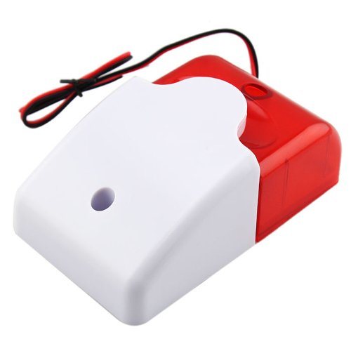 Mini 12V Security Wired Flash & Sound Alarm Strobe Light Siren