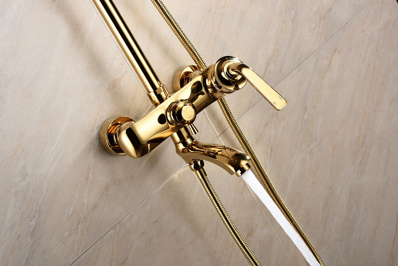 Luxury Shower Bath Panel Set Brass Bathtub Faucet