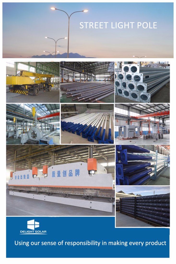 10m/12m Hot-DIP Galvanized Steel Corrosion Resistant Round Conical Telescopic Pole