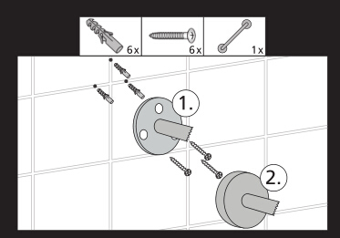 Stainless Steel 304 Wall Mounted Bath Grip Bar