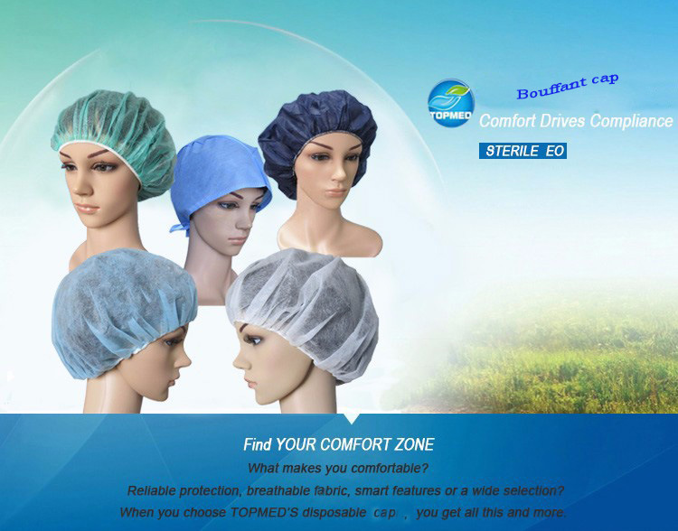 Disposable Surgical Bouffant Cap or Scrub Bouffant Cap