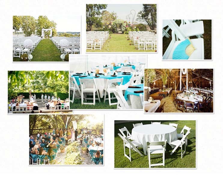 Outdoor Furniture General Use White Wedding Resin Folding Chair