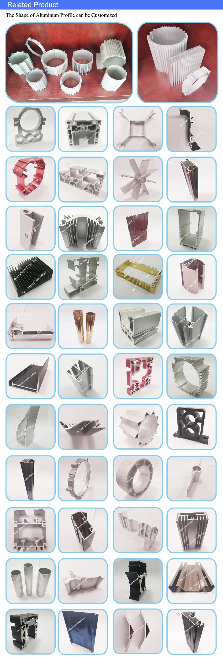 6061 T6 6063 T5 6060 T66 Anodized Finish Aluminum Machined Tubes Aluminum Heat Sink Industry Aluminum Profiles